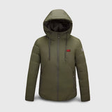 Veste qui chauffe homme Khaki double contrôle veste chauffante Vêtement-chauffant.com 