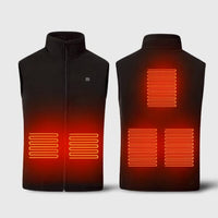 Gilet chauffant en polaire noire à 5 zones de chauffe Vêtement-chauffant.com 