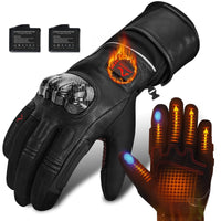 Gants chauffants en cuir pour moto Vêtement-chauffant.com 